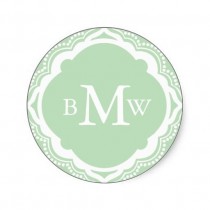 wedding photo - Mint Wedding Monogram Stickers