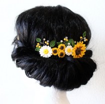 wedding photo -  Sunflower Hair Comb by Nikush Studio