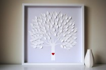 wedding photo - Wedding Guest Book Alternative - 3D Wedding Tree Personalized - LARGE - For Up To 225 Guests (includes Frame, Instruction Card & Pens)