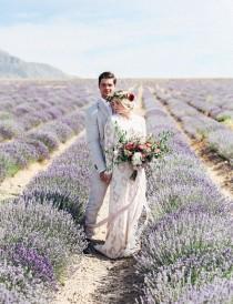 wedding photo - Bridal Portraits in a Lavender Field