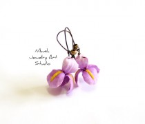 wedding photo - Purple Iris Flower Earrings by Nikush Studio