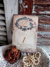 wedding photo - Items Similar To Vintage Romantic  Wedding Table Number Cards Handmade By Avintageobsession On Etsy On Etsy