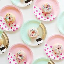 wedding photo - Flamingo Dots Small Cake Plate