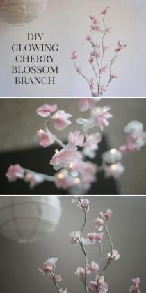 wedding photo - DIY Glowing Cherry Blossom Branch