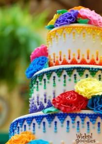 wedding photo - Artificial Colors: Valentine Heart Rainbow Cake By Upontherainbow