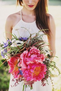wedding photo - Boho Bridal - Fabulous Floral Crowns And Bouquets 