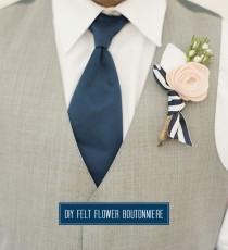 wedding photo - DIY Felt Flower Boutonniere