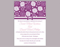 wedding photo -  DIY Wedding Invitation Template Editable Word File Instant Download Printable Purple Wedding Invitation Floral Rose Wedding Invitation