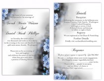 wedding photo -  DIY Wedding Invitation Template Set Editable Word File Instant Download Elegant Printable Invitation Blue Invitation flower invitation