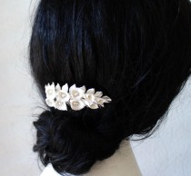 wedding photo -  Bridal Flower Hair Comb , White Calla Lilies Hair Comb, Bridal White Hair Flowers, Hair Comb, Wedding Hair Accessories, Bridal Headpiece