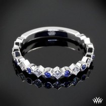 wedding photo - Platinum "Krysty" Diamond And Sapphire Right Hand Ring