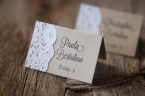 wedding photo - Handmade Rustic Tented Table Place Card Setting - Custom - Escort Card - Shabby Chic - Vintage Burlap & Lace - Gift Tag Or Label - Thank You