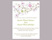 wedding photo -  DIY Wedding Invitation Template Editable Word File Instant Download Printable Colorful Invitation Flower Wedding Invitation Bird Invitation
