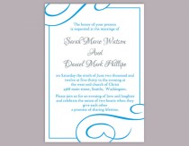 wedding photo -  DIY Wedding Invitation Template Editable Word File Instant Download Printable Invitation Turquoise Wedding Invitation Blue Invitations