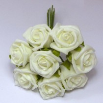 wedding photo -  100 pcs Ivory Wedding Artificial Flower Fake Foam Roses Floral Wedding Table Centerpiece Decor Supplies