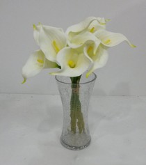 wedding photo -  9pcs Cream White Calla Lilies Real Touch Flowers Natural Calla Lily Bouquet For Wedding Decor Center Pieces