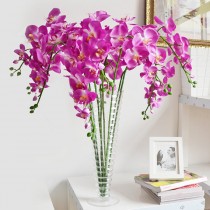 wedding photo -  5 pcs Purple Orchids Artificial Flowers Wedding Dinner Venue Decoration Butterfly Orchid Phalaenopsis Flowers