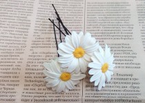 wedding photo -  Daisies White Flower - Wedding Hair Accessories, Bohemian Wedding Hairstyles Hair Flower - Set