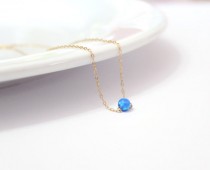 wedding photo -  Opal necklace, opal bead necklace, gold filled necklace, tiny opal necklace ,ball necklace, dot opal necklace