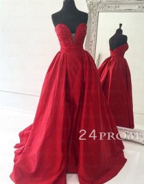 wedding photo -  Custom Made Red Sweetheart Long Prom Gown,Prom Dress - 24prom
