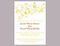 wedding photo -  DIY Wedding Invitation Template Editable Word File Instant Download Elegant Printable Invitation Yellow Invitation Flower invitation