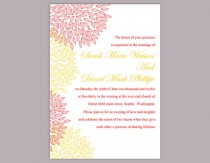 wedding photo -  DIY Wedding Invitation Template Editable Word File Instant Download Printable Colorful Flower Invitation Pink Invitation Yellow Invitations