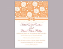 wedding photo -  DIY Wedding Invitation Template Editable Word File Instant Download Printable Orange Wedding Invitation Flower Rose Wedding Invitation