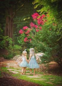 wedding photo - Sweet Sisters In Blue – Athens Child Photographer