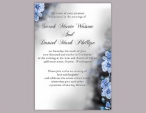 wedding photo -  DIY Wedding Invitation Template Editable Word File Instant Download Elegant Printable Invitation Blue Invitations Flower invitation