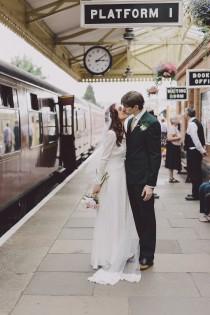 wedding photo - Vintage Village Hall Steam Railway & Light Filled Home Made...