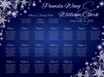 wedding photo -  DIY Printable Wedding Seating Chart | Editable MS Word file | Winter White Snowflakes Royal Blue Sparkles