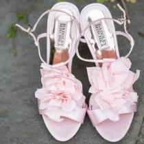 wedding photo - Kelsey Combe Photography On Instagram: “Strut Your Stuff In These Gorgeous Blush Badgley Mischka Shoes. Xoxo @weddingchicks     ”