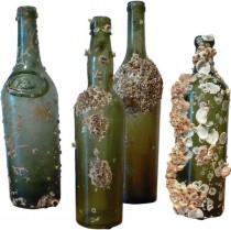 wedding photo - Green Glass Shipwreck Bottles