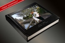wedding photo -  Photo Album Flush Mount Wedding Album with Full Cameo and 2 lines of Imprinting - Custom Photo Album 10 x 10 Leatherette Cover
