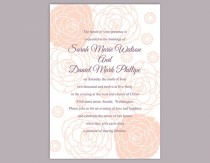 wedding photo -  DIY Wedding Invitation Template Editable Word File Instant Download Printable Floral Invitation Rose Wedding Invitation Peach Invitations