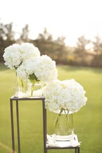 wedding photo - White Hydrangea Wedding Decor