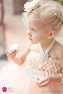 wedding photo - As Seen On Wedding Chicks, Peach Sweet Sophistication Empire Tutu Dress, Flower Girl Dress