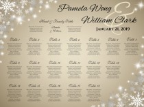 wedding photo -  DIY Printable Wedding Seating Chart | PDF file | Winter White Silver Snowflakes Champagne Gold - EMAIL Delivery