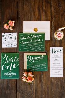 wedding photo - Champagne And Emerald Wedding Ideas From Sugar Branch Events