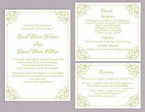 wedding photo -  DIY Wedding Invitation Template Set Editable Word File Instant Download Printable Floral Invitation Green Invitation Olive Invitations