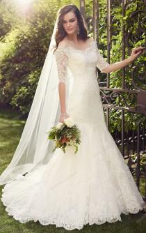 wedding photo -  Essense of Australia Lace Wedding Dresses With Sleeves Style D1748