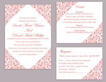 wedding photo -  DIY Wedding Invitation Template Set Editable Word File Instant Download Printable Flower Invitation Red Wedding Invitation Floral Invitation