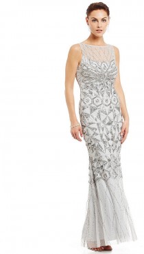 wedding photo - JS Collections Embellished Illusion Neckline Gown