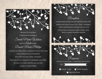 wedding photo -  Printable Chalkboard Wedding Invitation Suite Printable Invitation Heart Invitation Download Invitation Edited jpeg file
