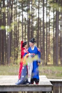 wedding photo - All smiles and looking fab at a multicultural traditional Korean wedding