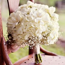wedding photo - White Hydrangea Bridal Bouquet