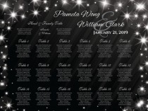 wedding photo -  DIY Printable Wedding Seating Chart | PDF file | 18 x 24 Wedding Seating Chart - Winter New Years Heaven Sparkles Black - EMAIL Delivery
