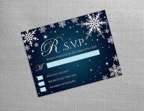 wedding photo -  DIY Printable Wedding RSVP Template | Editable MS Word file | 5.5 x 4.25 | Instant Download | Winter White Snowflakes Dark Turquoise