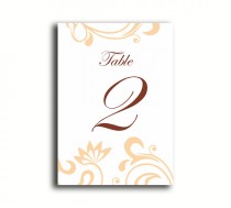 wedding photo -  Printable Table Numbers DIY Instant Download Elegant Table Number White Peach Wedding Table Numbers Printable Table Cards Digital (Set 1-20)