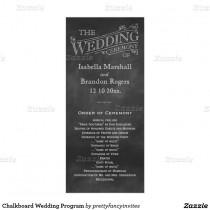 wedding photo - Chalkboard Wedding Program Full Color Rack Card